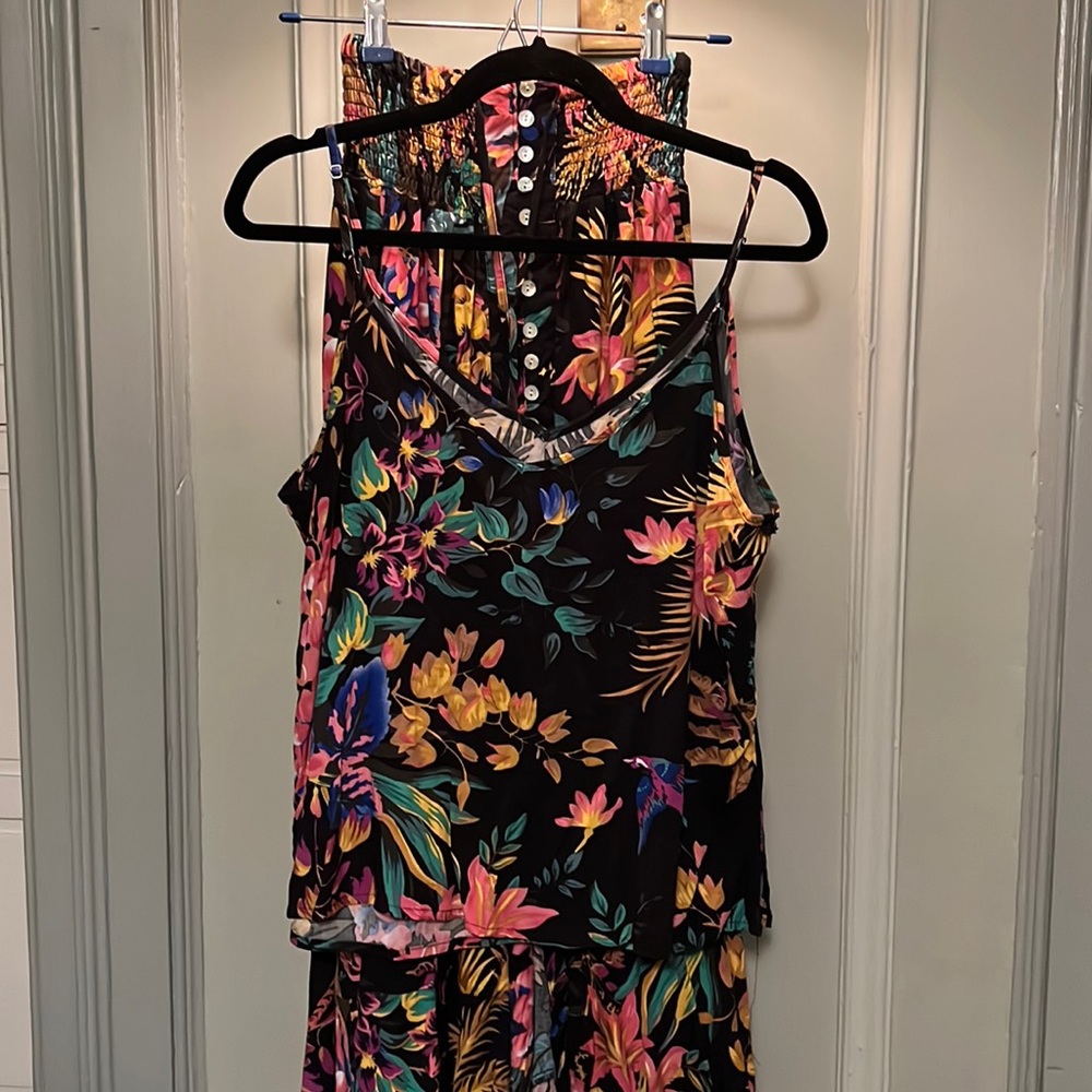 Cynthia Rowley floral maxi skirt and top set